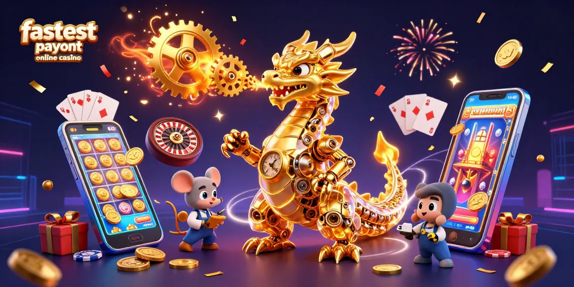 Spin golden reels and enjoy golden gears flowing from the fastest payout online casino illustration.